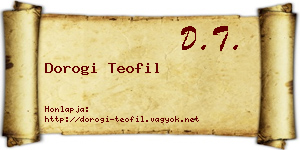 Dorogi Teofil névjegykártya